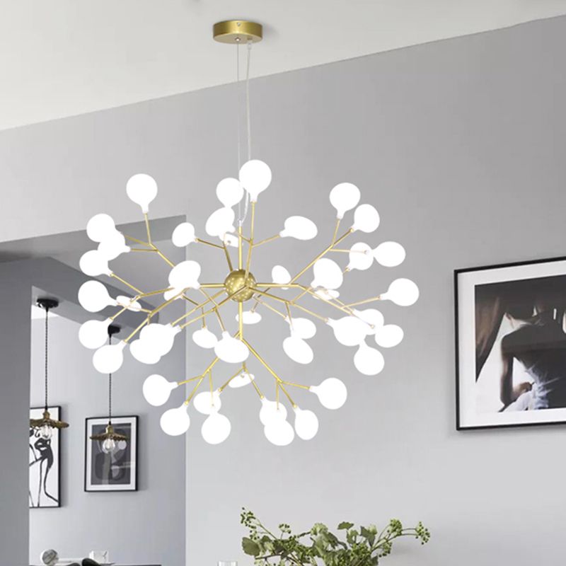 Acrylic Radial Pendant Light in Modern Creative Style Iron Firefly Hanging Lamp for Interior Spaces