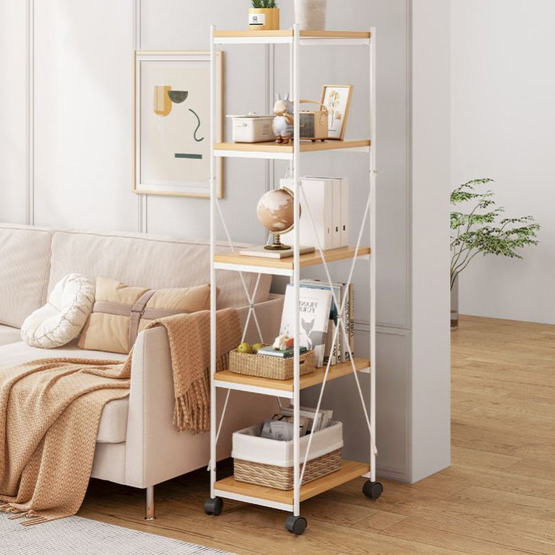 Modern Style Bookshelf Open Back Wood Bookcase for Office Use