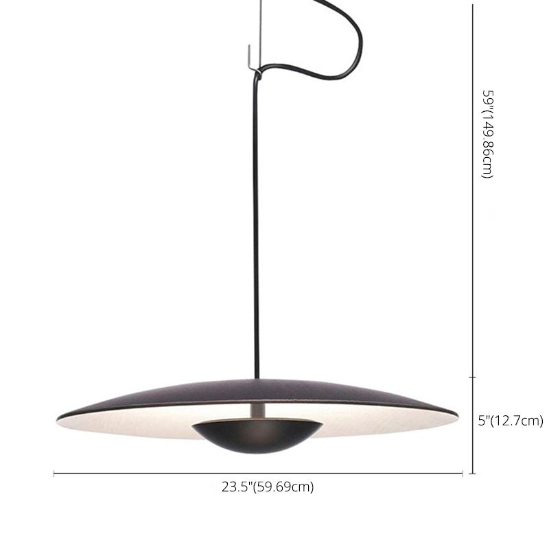 Schwarz UFO-Form Minimalismus-Stil LED Hängende hängende leichte postmoderne Metallbeleuchtung für Wohnzimmer