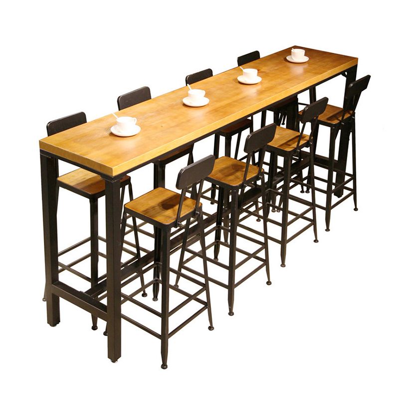 Modern Pub Table Solid Wood Bar Height Rectangle Table for Bar