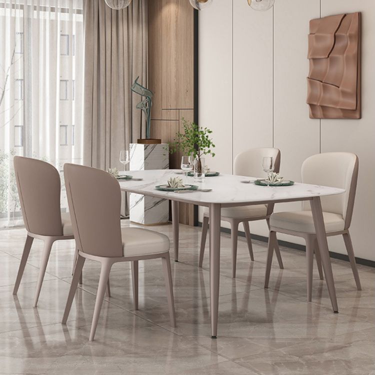 Modern Sintered Stone Dinette Set 1/2/5/7 Pieces Rectangular Dining Set