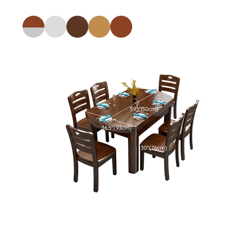 Solid Wood Dining Table Set 1/7 Pieces Dining Set for Kitchen
