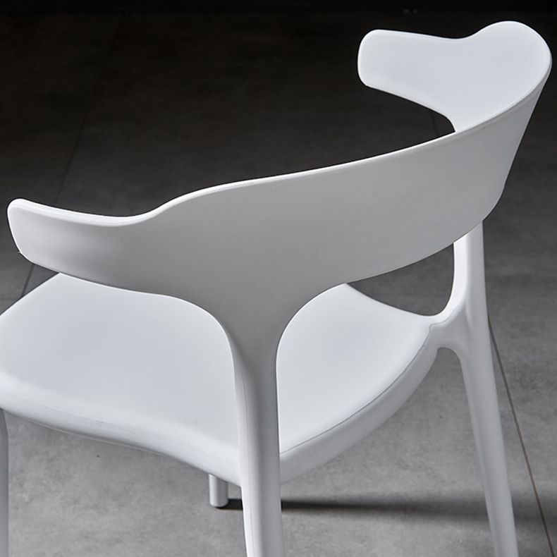 Sillas de comedor de plástico escandinavo, sillones con respaldo abierto para el hogar (juego de 4)