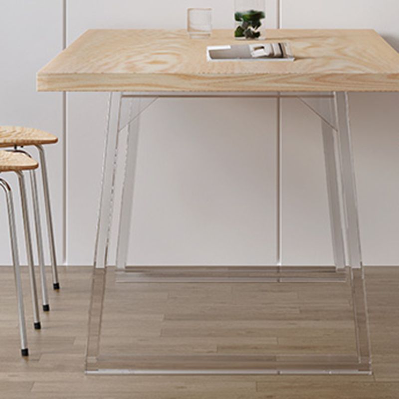 Industrial 1/2/5 Pieces Furniture Solid Wood Rectangle Dining Set in Natural