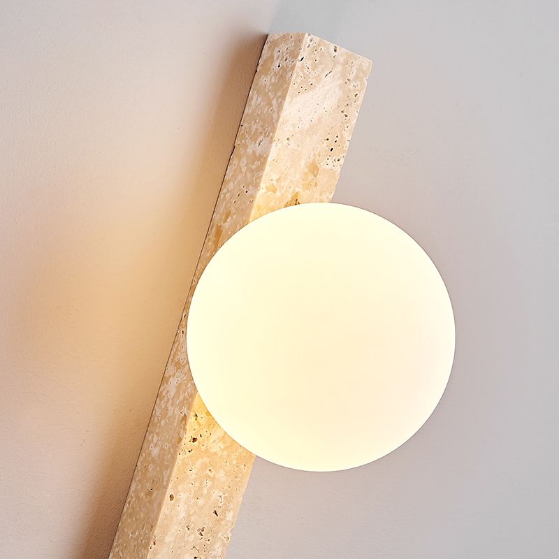Contemporary Stone Shade Wall Sconce Lighting Linear Shape Wall Lamp for Bedroom