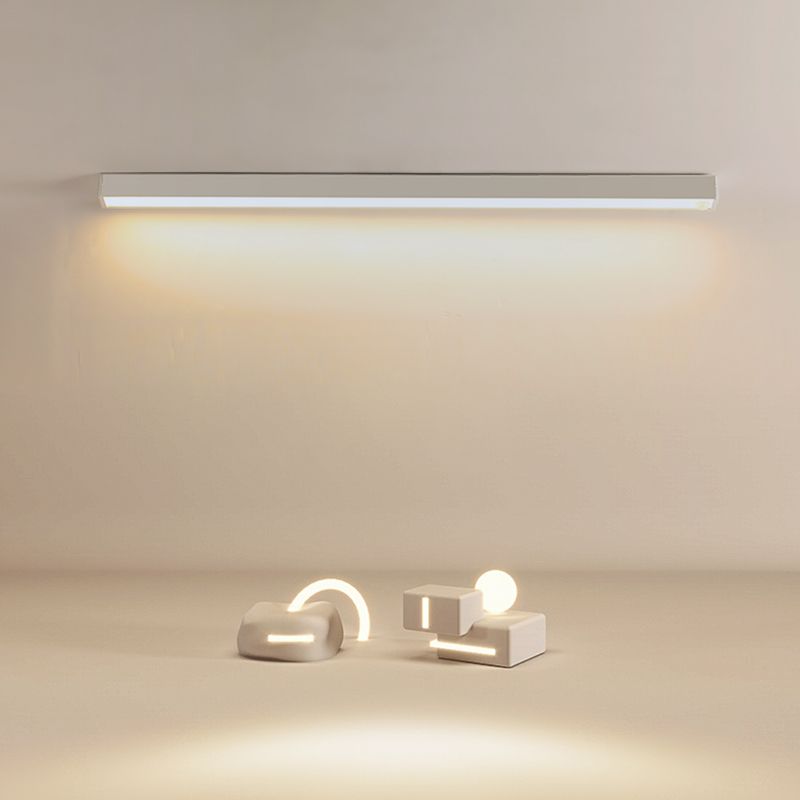 White Rectangle Shape Flush Mount Aluminum Acrylic Ceiling Flush Mount for Living Room