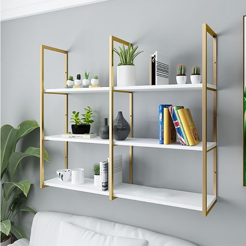 Etagere Bookcase with Wall Mounted Shelves Metal Bookshelf for Home Office