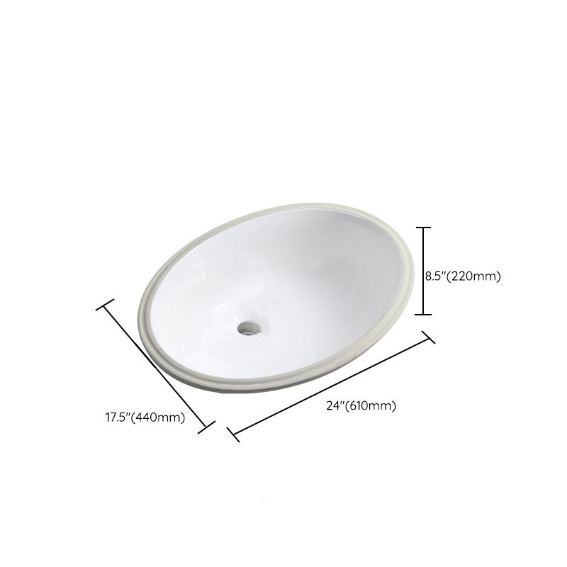 Contemporary Round Wash Stand Ceramic Undermount Bathroom Sink