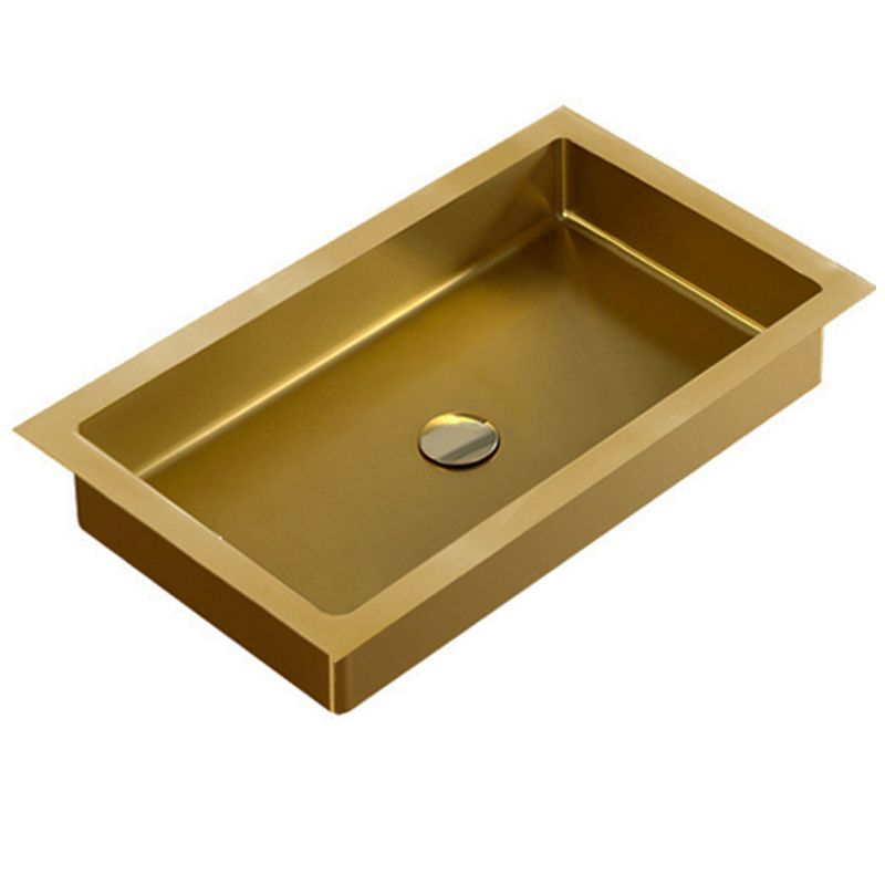 Metal Rectangular Bathroom Sink Modern Undermount Bathroom Sink