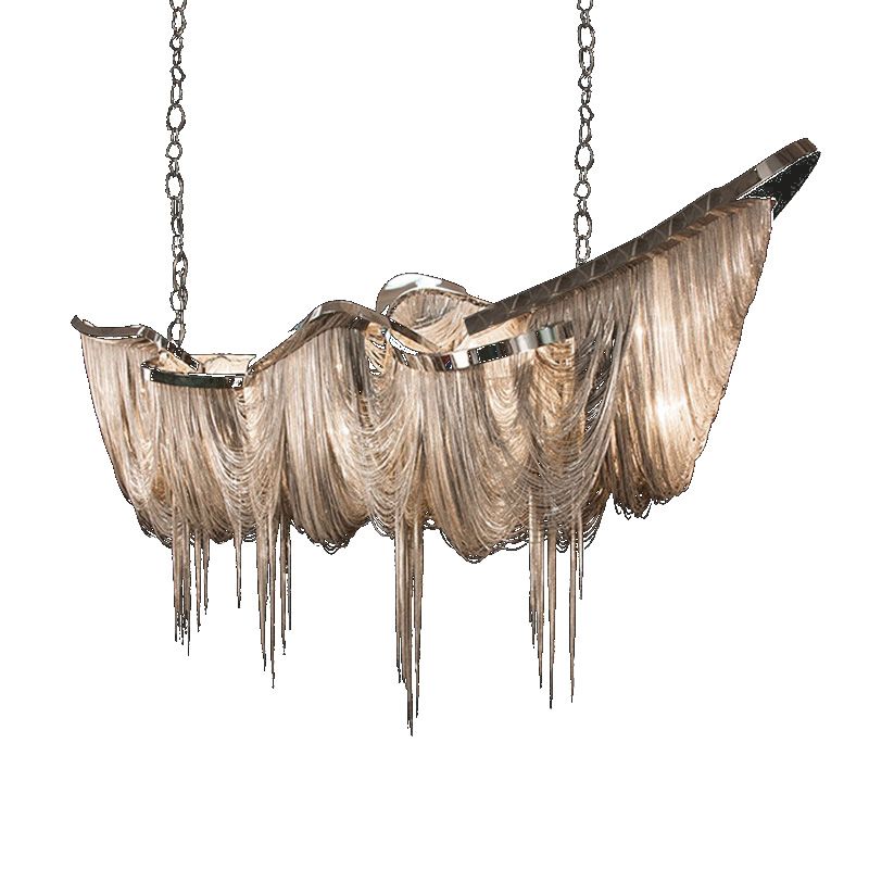 Metal Chain Chandelier Postmodern Ceiling Hung Fixtures for Living Room Dinning Room