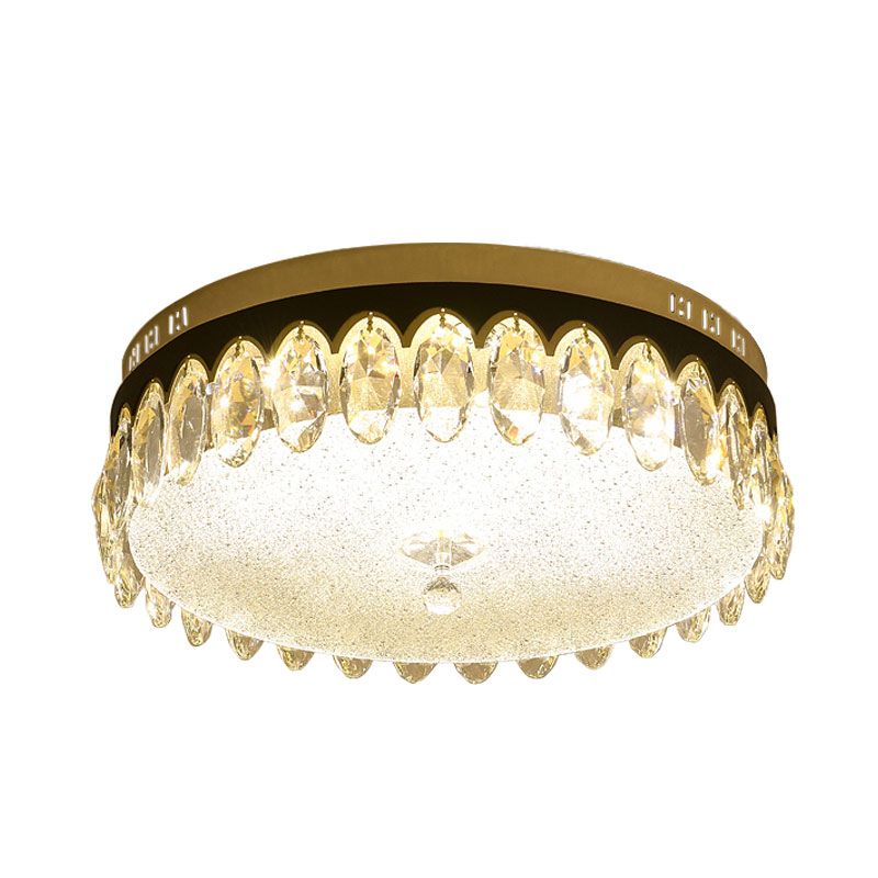 Klare Kristall Tropftrommel Flushmount Licht Minimalismus LED Flush Mount Befestigung für Schlafzimmer
