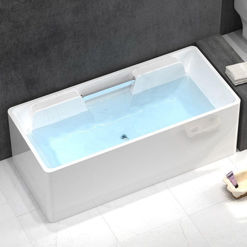 Modern Rectangular Bath Tub Bathroom Soaking with Center Drain Tub