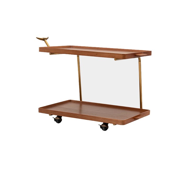 20.47" Tall Tray Top Side Accent Table Solid Wood End Slide Table