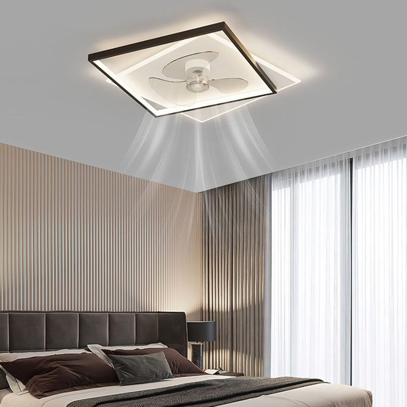 3-Blade Modern LED Ceiling Fan Black/Golden Fan with Light for Room
