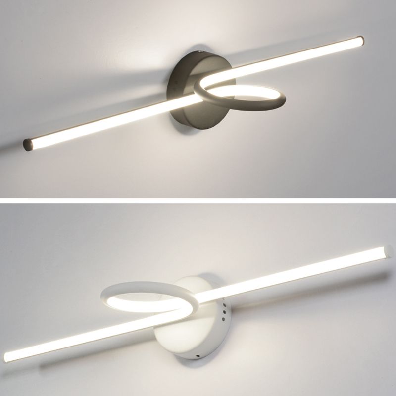 Linear Vanity Light Fixture Nordic Minimalist Style Metal Single Vanity Light