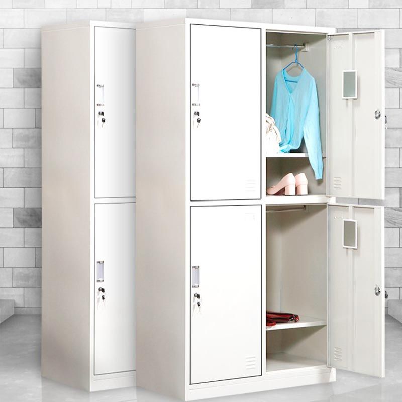 Contemporary Wardrobe Armoire White Color Steel Wardrobe Closet with Locks