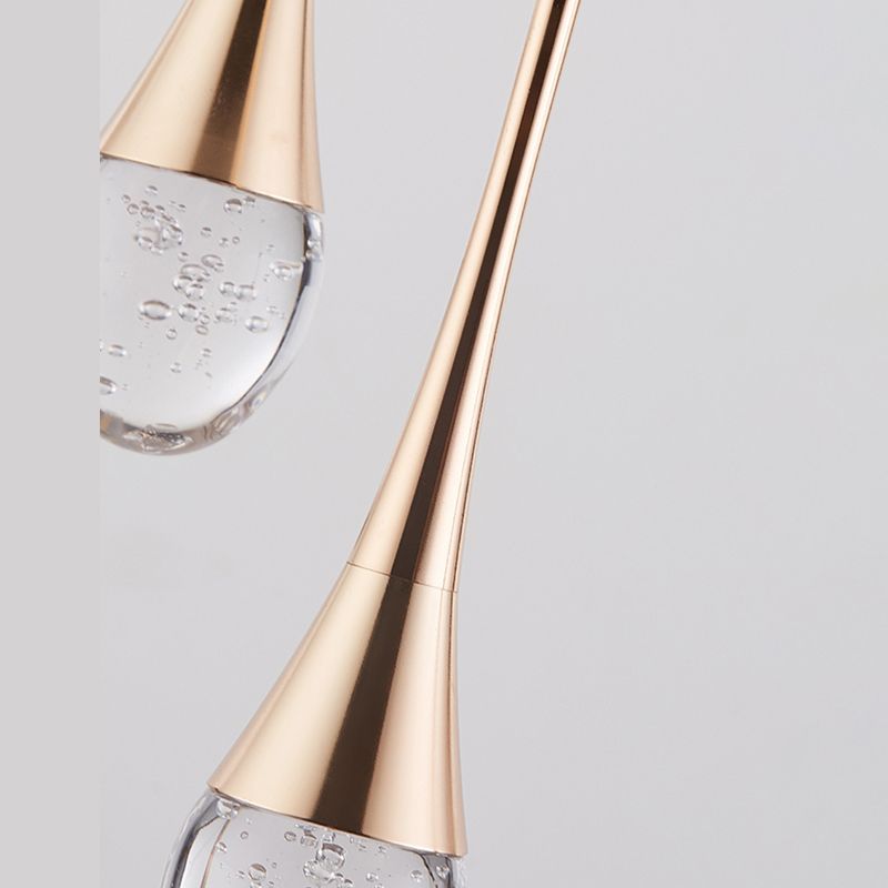 Crystal Rain Shaped Suspension Light Modern Gold LED Pendant Light for Duplex House