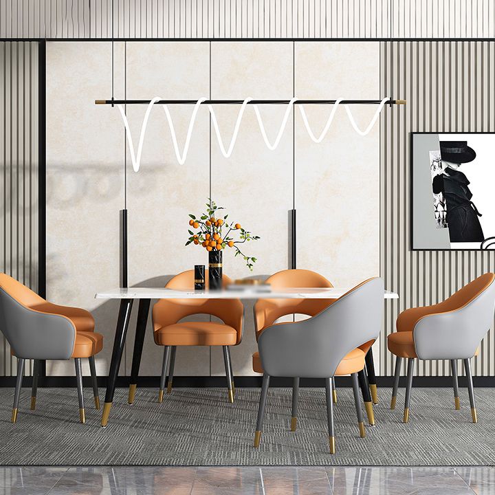 Juego de sillas de metal estilo Glam europeo, silla de cocina y comedor con brazo trasero abierto