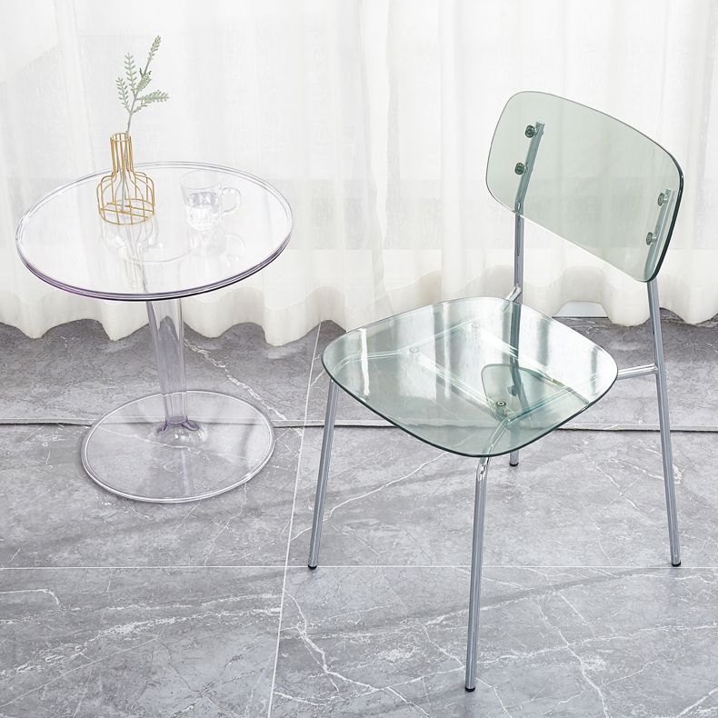 Sillas sin brazos de plástico de estilo industrial, respaldo abierto, silla lateral para el hogar
