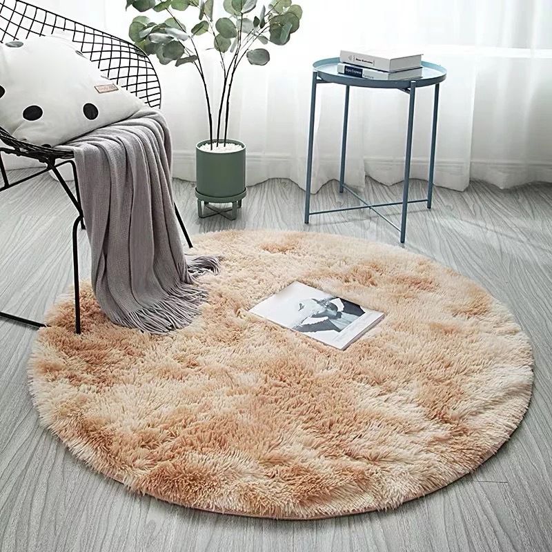 Simplicity Decoration Rug Multi-Colored Tie Dye Carpet Polyester Washable Non-Slip Backing Stain Resistant Rug
