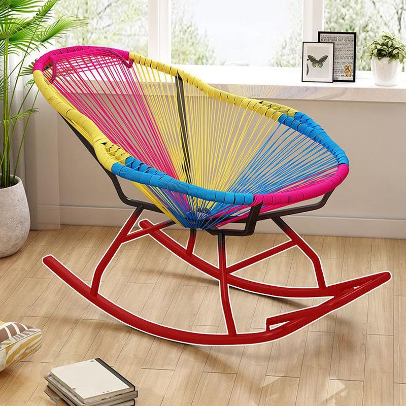 Modern Reclining Rocking Chair 29.5" x 51.2" x 35.4" Rocker Chair Spindle for Outdoor