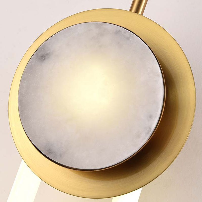 Gold LED Wall Sconce 1 - Light Brass and Stone Modern Wall Armed Sconce