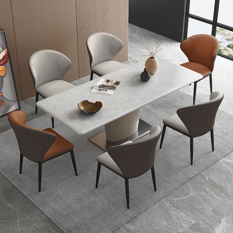 Contemporary Dining Chairs Armless Dining Chairs with Metal Legs for Kitchen