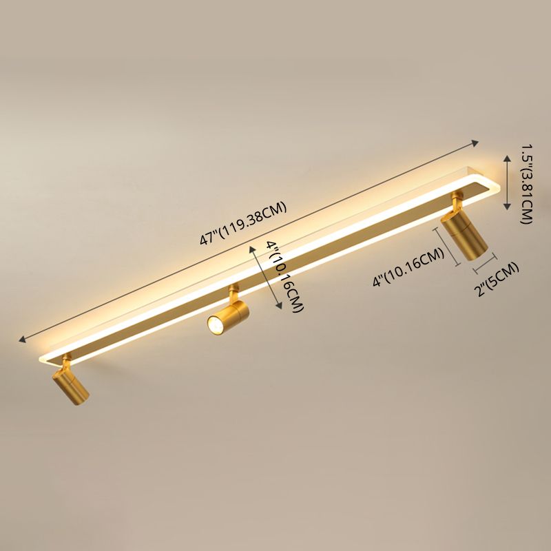 Éclairage linéaire moderne de voie de LED 3 lumières spot encastré en fer forgé