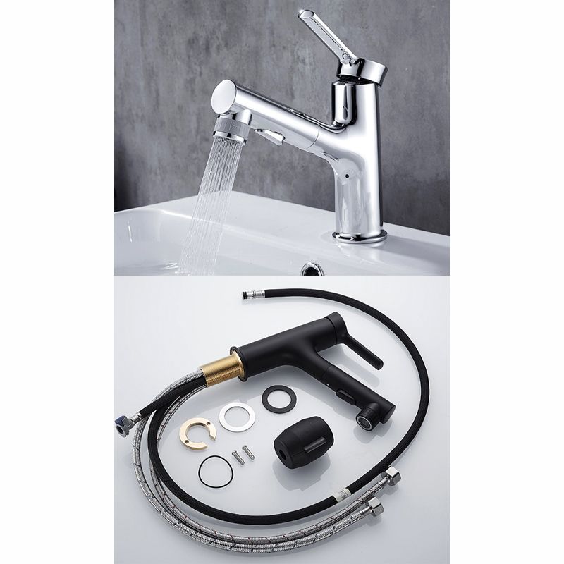 Contemporary Sink Faucet Pull-out Vessel Sink Faucet with Lever Handle