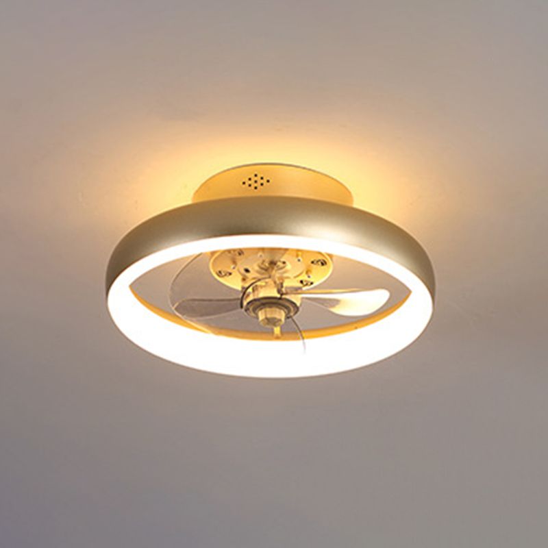 Gold Finish runde Deckenventilator Leuchteinfachheit LED Metal Halbmontage Beleuchtung für Schlafzimmer