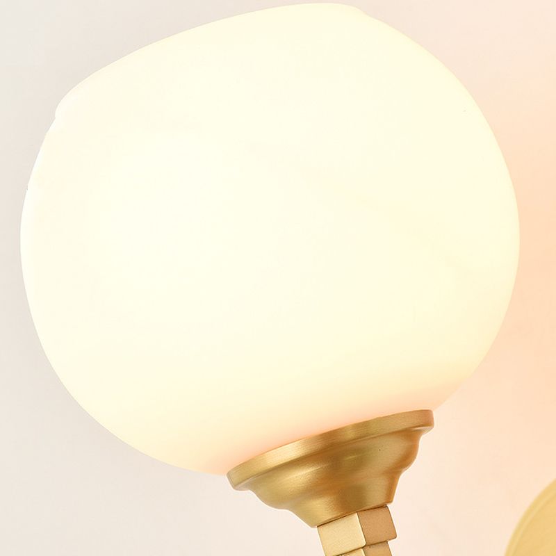Modern Style Ball Shade Wall Light Glass 1 Light Sconces in Gold for Aisle