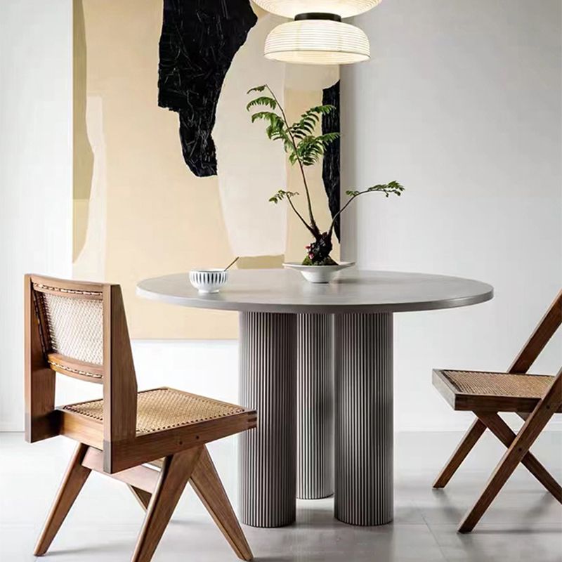 Modern Style Coffee Table with Abstract Base Design Round Wooden Table