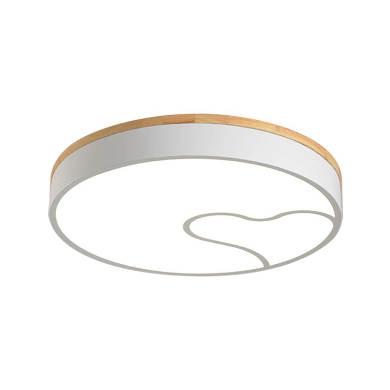 Led Nordic Flush Light met Metal Round Shade Groen/Grijs/Wit Plafond Flush Lamp in Warm/Wit