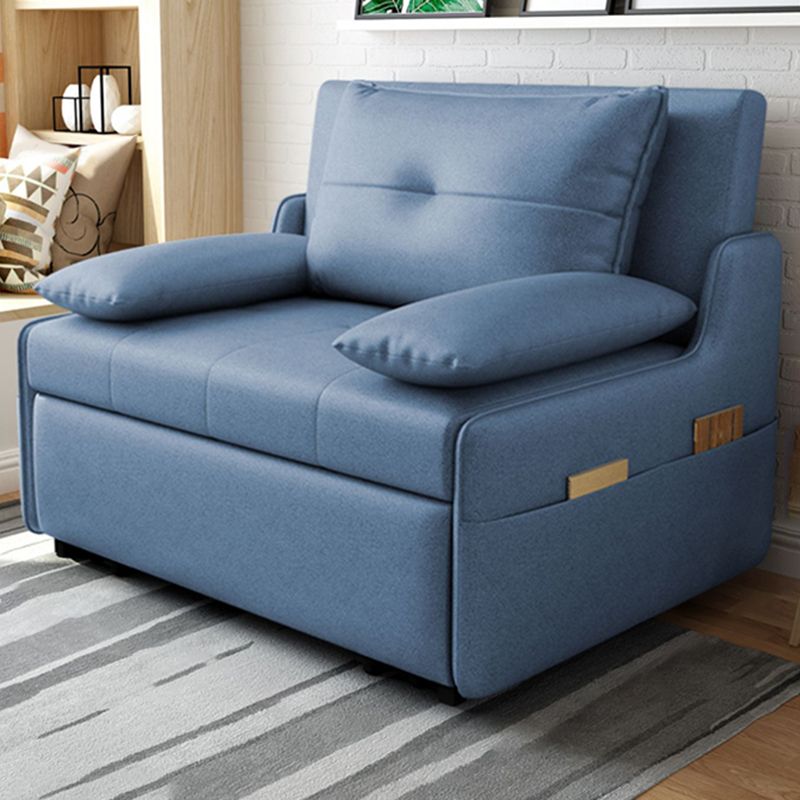 33" Wide Scandinavian Sleeper Sofa Futon Blue Storage Sleeper Sofa