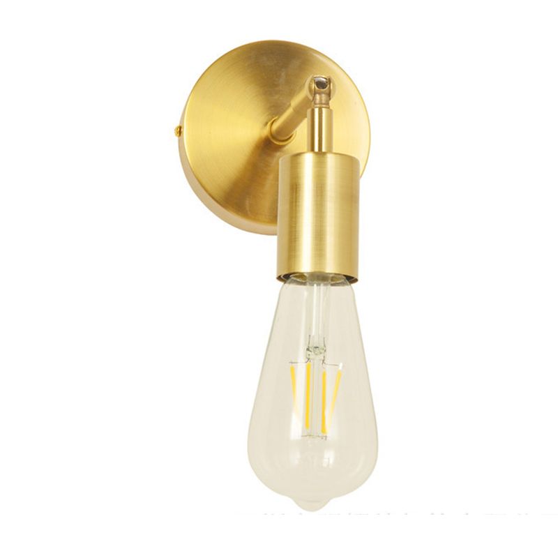 Gold Modern Metal Wall Sconce Cylinder Shape Wall Lamp for Living Room