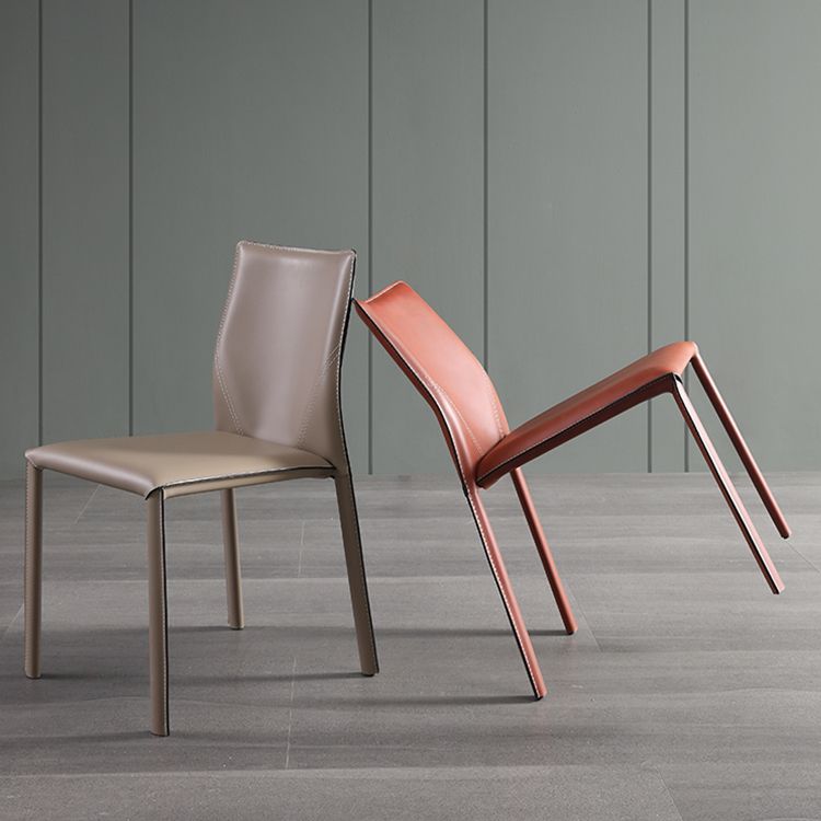 Dining Room Armless Chair Home Faux Leather Parsons Dining Chair