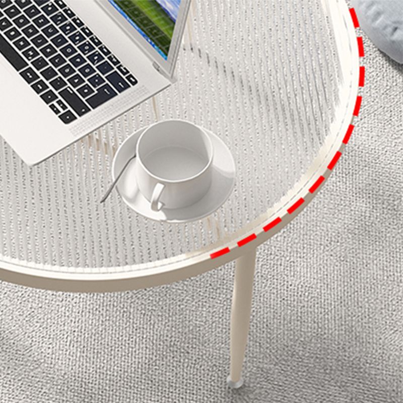 Minimalism 4 Legs Coffee Table Glass Top Coffee Cocktail Table with Shelf