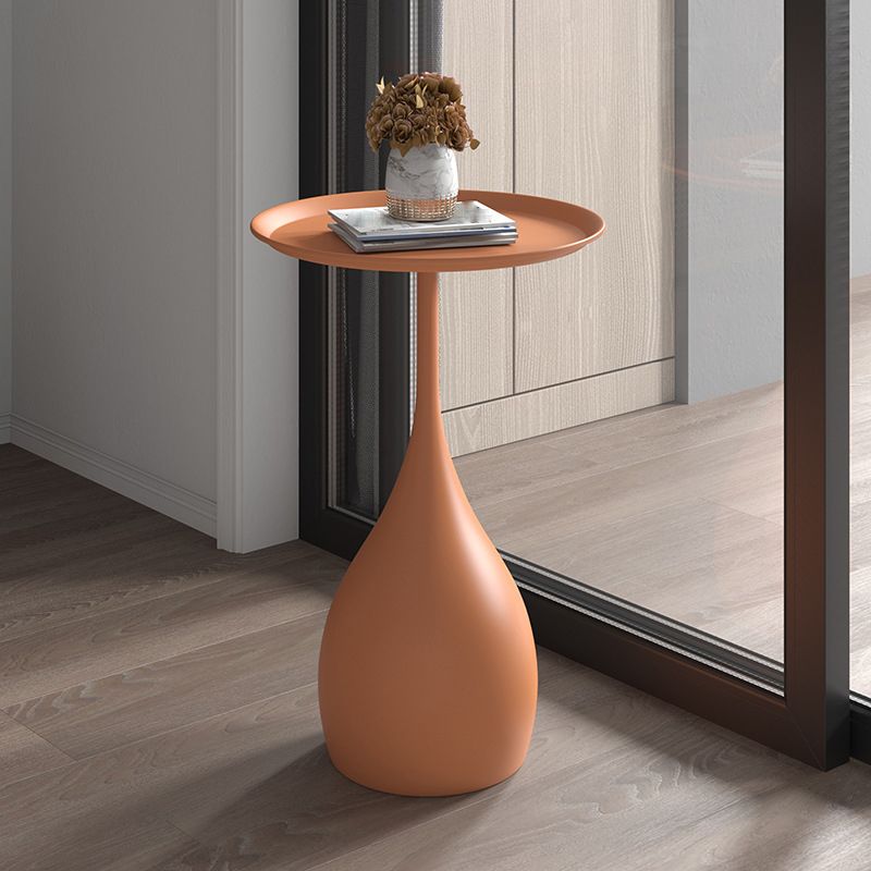 Modern Style Metal Iron Base Metal Desktop Paint Craft Round Side Table