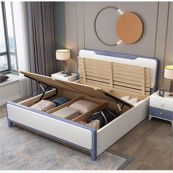 Modern & Contemporary Standard Bed White Bed Frame with Headboard