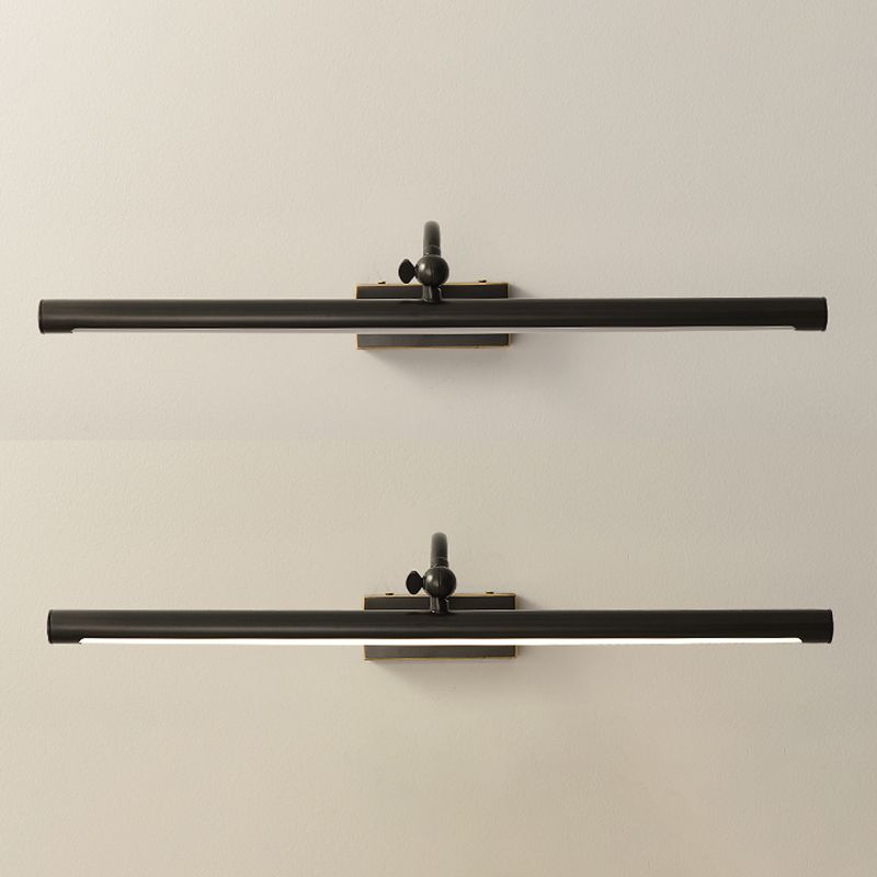 Linear Shade Metal Wall Sconce Modern Style 1 Light Mirror Wall Mounted Light Fixture