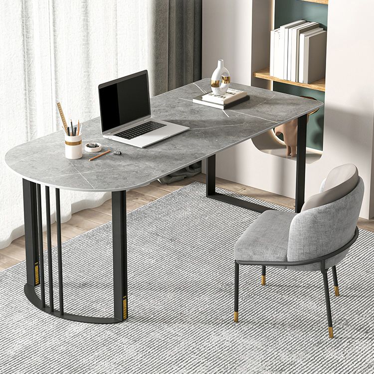 Modern Sintered Stone Writing Table Free Form Office Working Desk