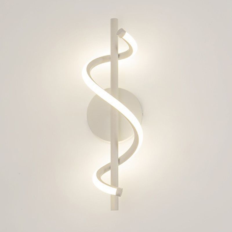 Linear Shape Wall Lamp Modern Style Acrylic 1 Light Sconce in White and Black