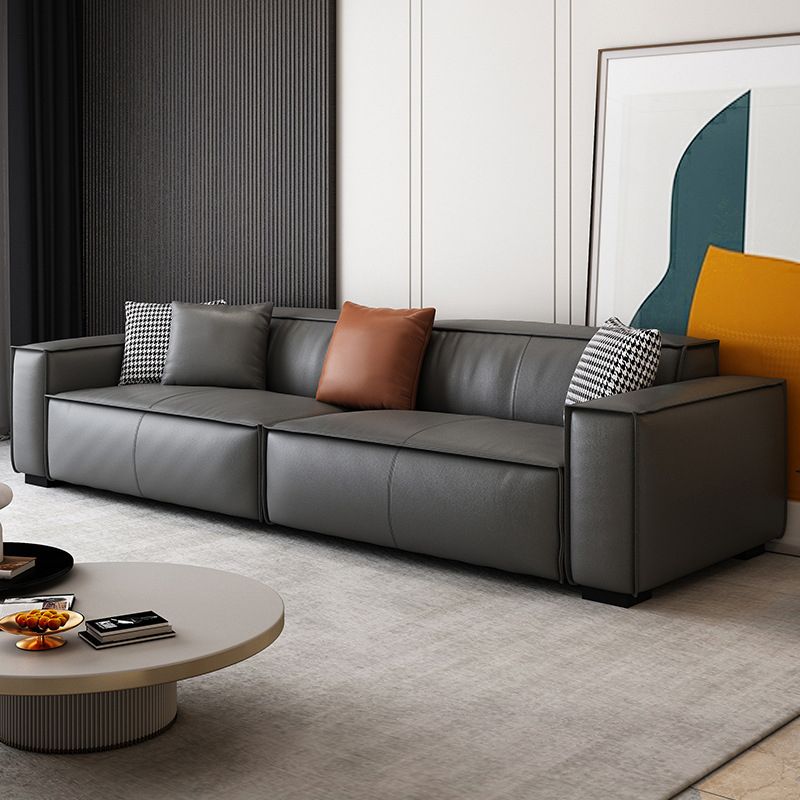 Living Room Square Arm Standard Cushions Transitional Modern
