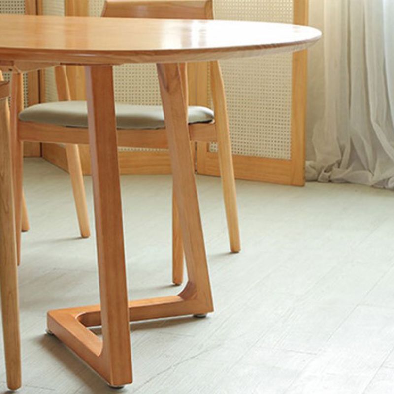Simple Style Oval Wood Table Sled Solid Wood Base Home Table