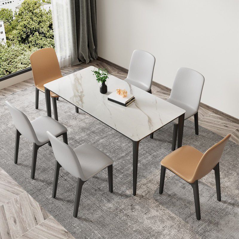 Contemporary Style Side Chair Wood Solid Back Dining Room Chair for Dining Room