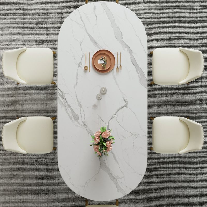 Oval Sintered Stone Dining Table Traditional Luxury Dining Table