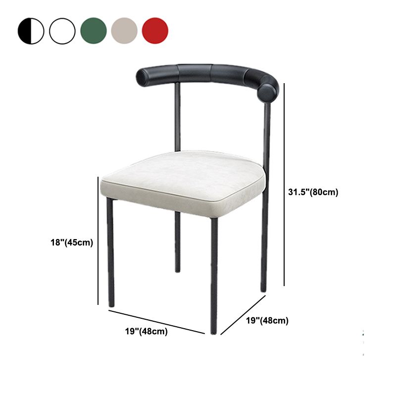 Black Iron Legs Dining Chairs Modern Armless Side Chair for Home