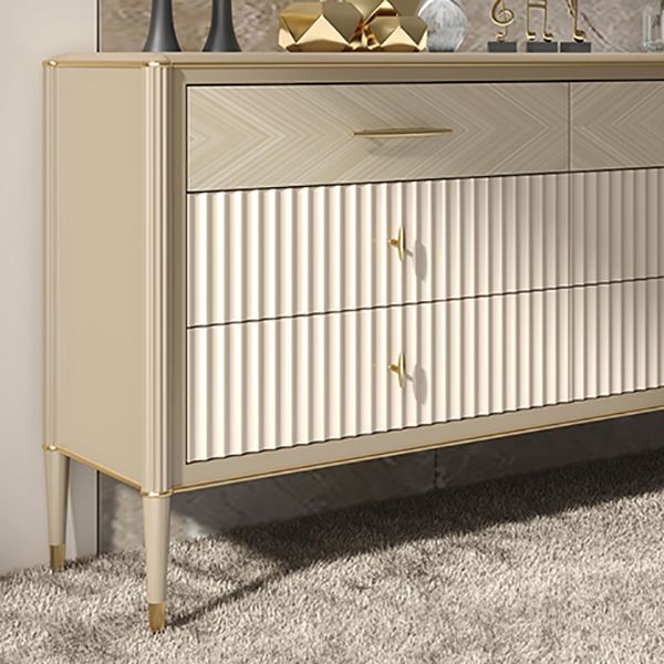 Wooden Storage Chest Dresser Glam Storage Chest with 6 Drawers