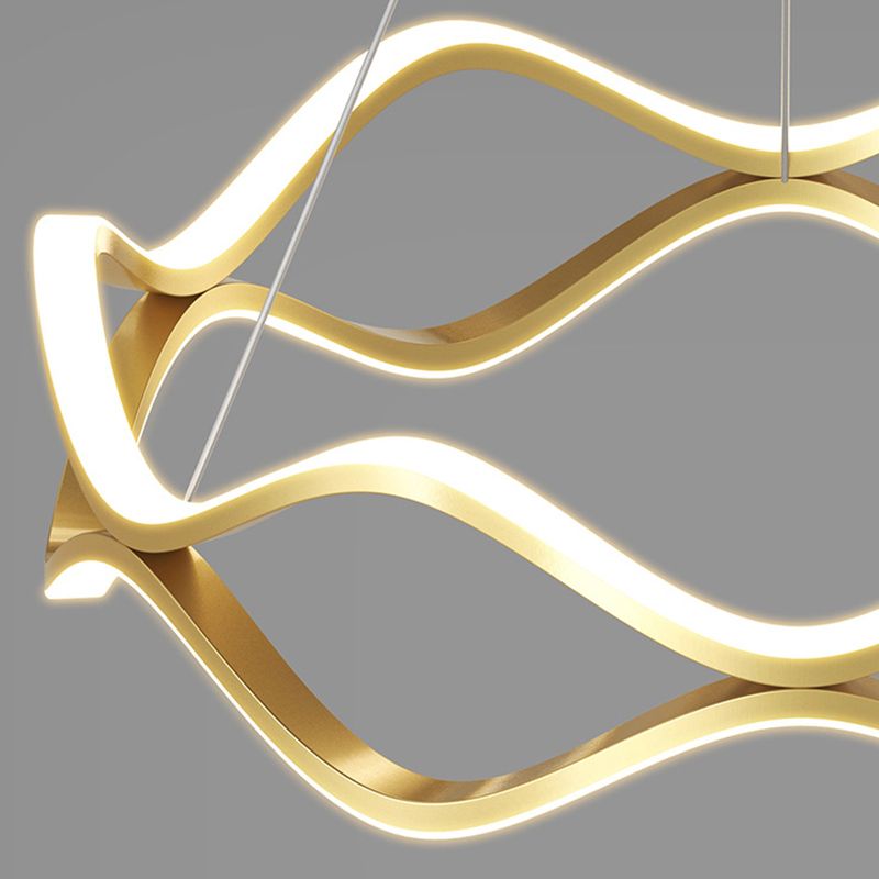 Modern Minimalist Linear LED Pendant Light Aluminium Indoor Hanging Lamp with Silicone Shade