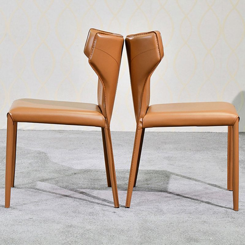 Contemporary Faux Leather Kitchen Chairs Wingback Side Chairs